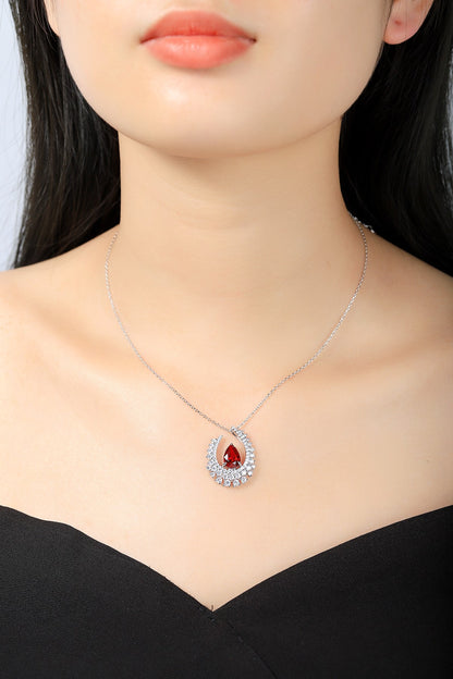Pirmiana New S925 Silver 2.7ct Lad Grown Ruby Necklace High Fine Jewelry for Women Party Gift