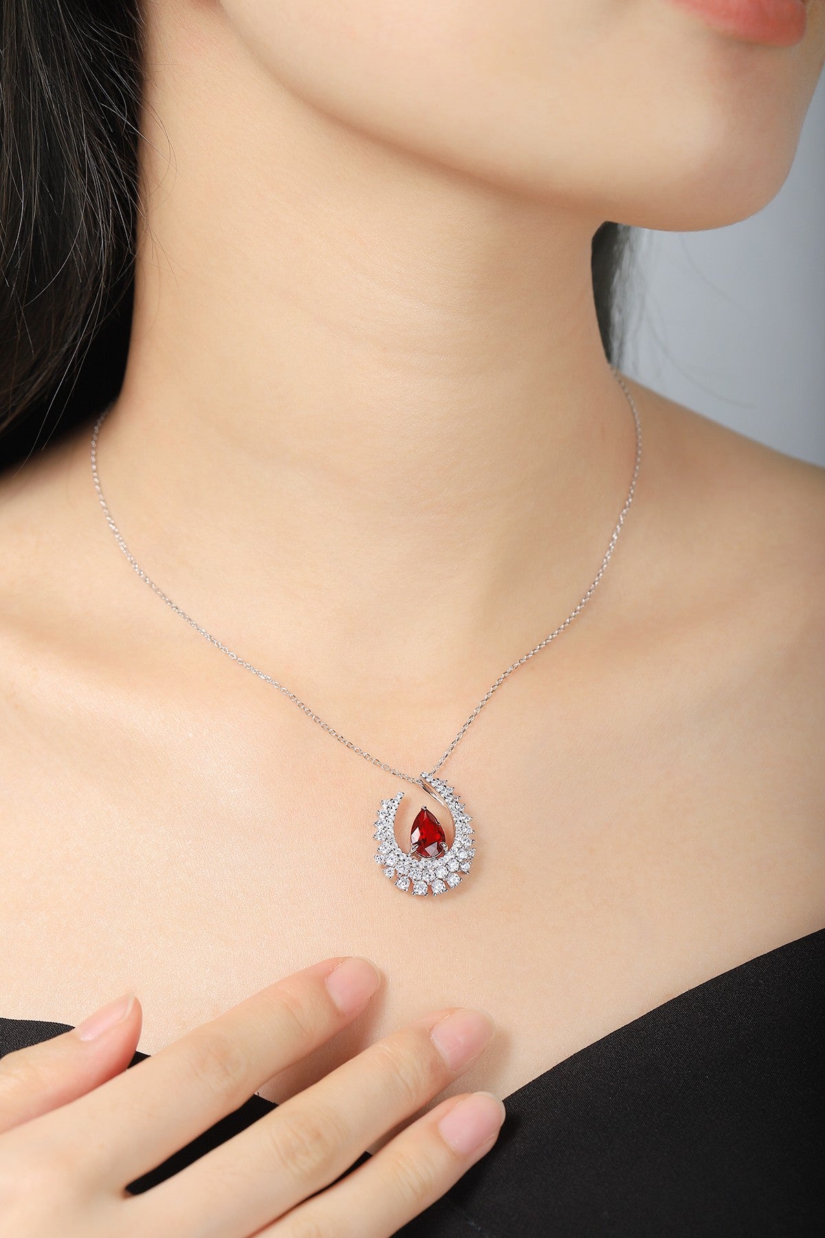 Pirmiana New S925 Silver 2.7ct Lad Grown Ruby Necklace High Fine Jewelry for Women Party Gift