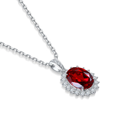 Pirmiana New S925 Silver 2.05ct Lad Grown Ruby Necklace High Fine Jewelry for Women Party Gift
