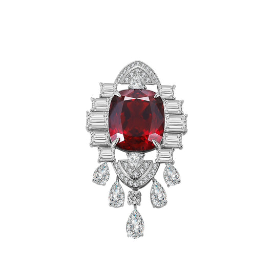 Pirmiana New S925 Silver 41.26ct Lad Grown Ruby Necklace Pendant High Fine Jewelry for Women Party Gift