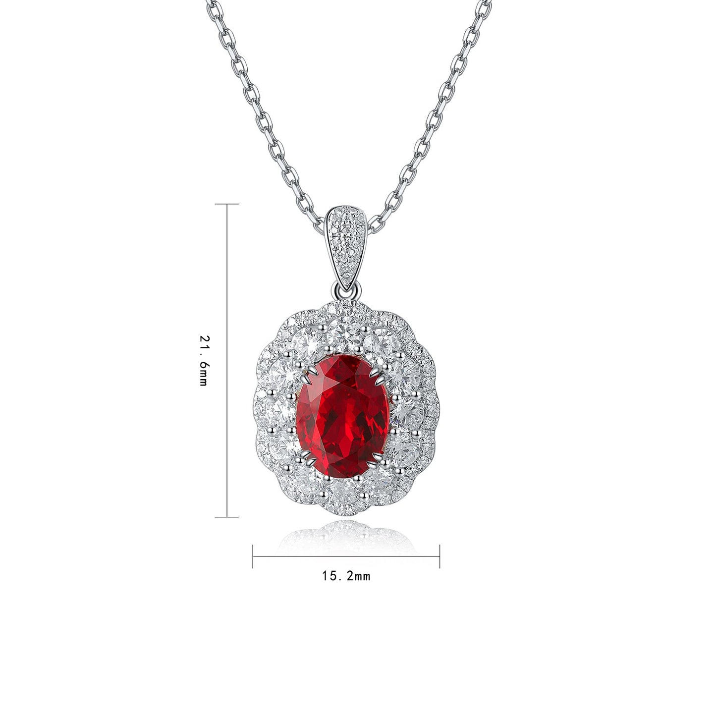 Pirmiana New S925 Silver 2.87ct Lad Grown Ruby Necklace High Fine Jewelry for Women Party Gift