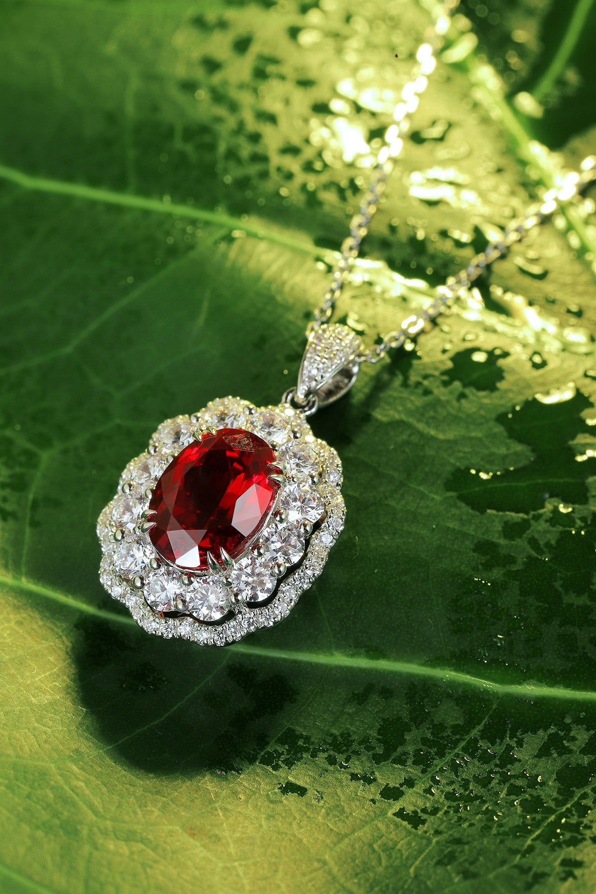 Pirmiana New S925 Silver 2.87ct Lad Grown Ruby Necklace High Fine Jewelry for Women Party Gift
