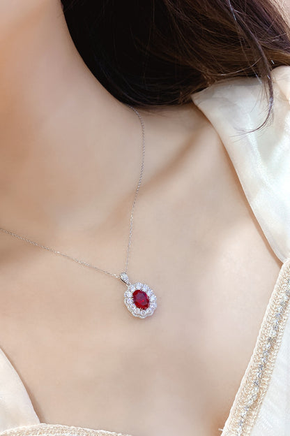 Pirmiana New S925 Silver 2.87ct Lad Grown Ruby Necklace High Fine Jewelry for Women Party Gift
