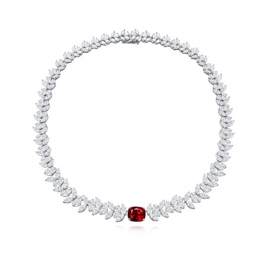 Pirmiana New S925 Silver 13.08ct Lad Grown Ruby Necklace High Fine Jewelry for Women Party Gift