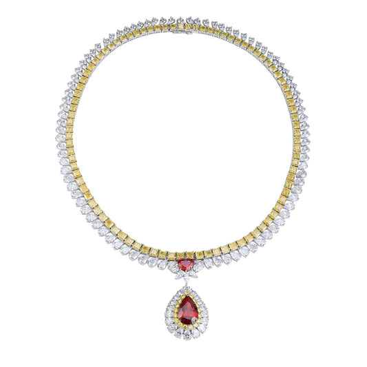 Pirmiana New S925 Silver 11.08ct Lad Grown Ruby Necklace High Fine Jewelry for Women Party Gift