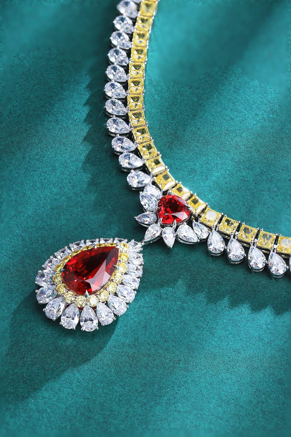 Pirmiana New S925 Silver 11.08ct Lad Grown Ruby Necklace High Fine Jewelry for Women Party Gift