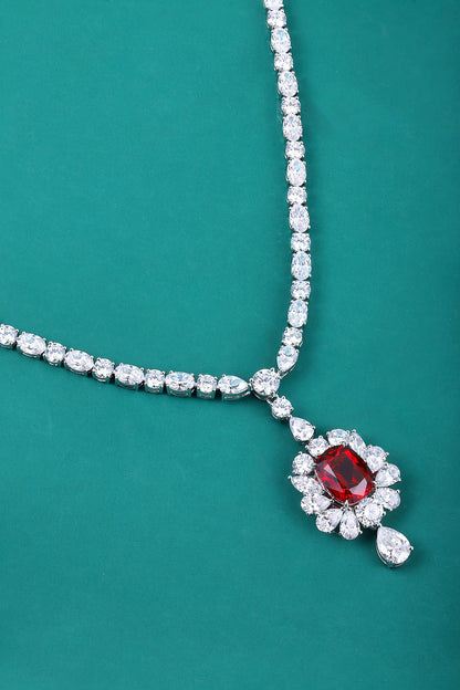 Pirmiana New S925 Silver 7.08ct Lad Grown Ruby Necklace High Fine Jewelry for Women Party Gift