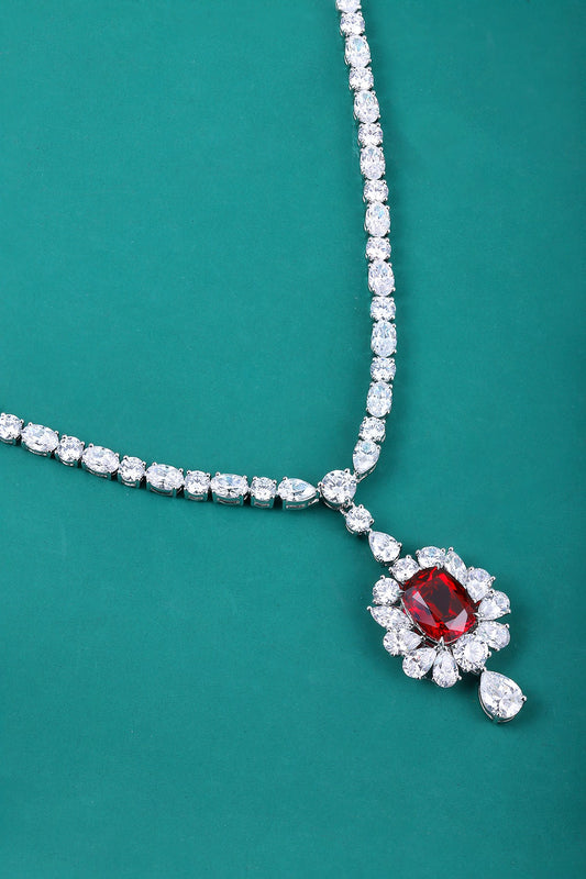 Pirmiana New S925 Silver 7.08ct Lad Grown Ruby Necklace High Fine Jewelry for Women Party Gift