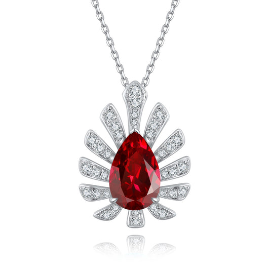 Pirmiana New S925 Silver 4.42ct Lad Grown Ruby Necklace High Fine Jewelry for Women Party Gift