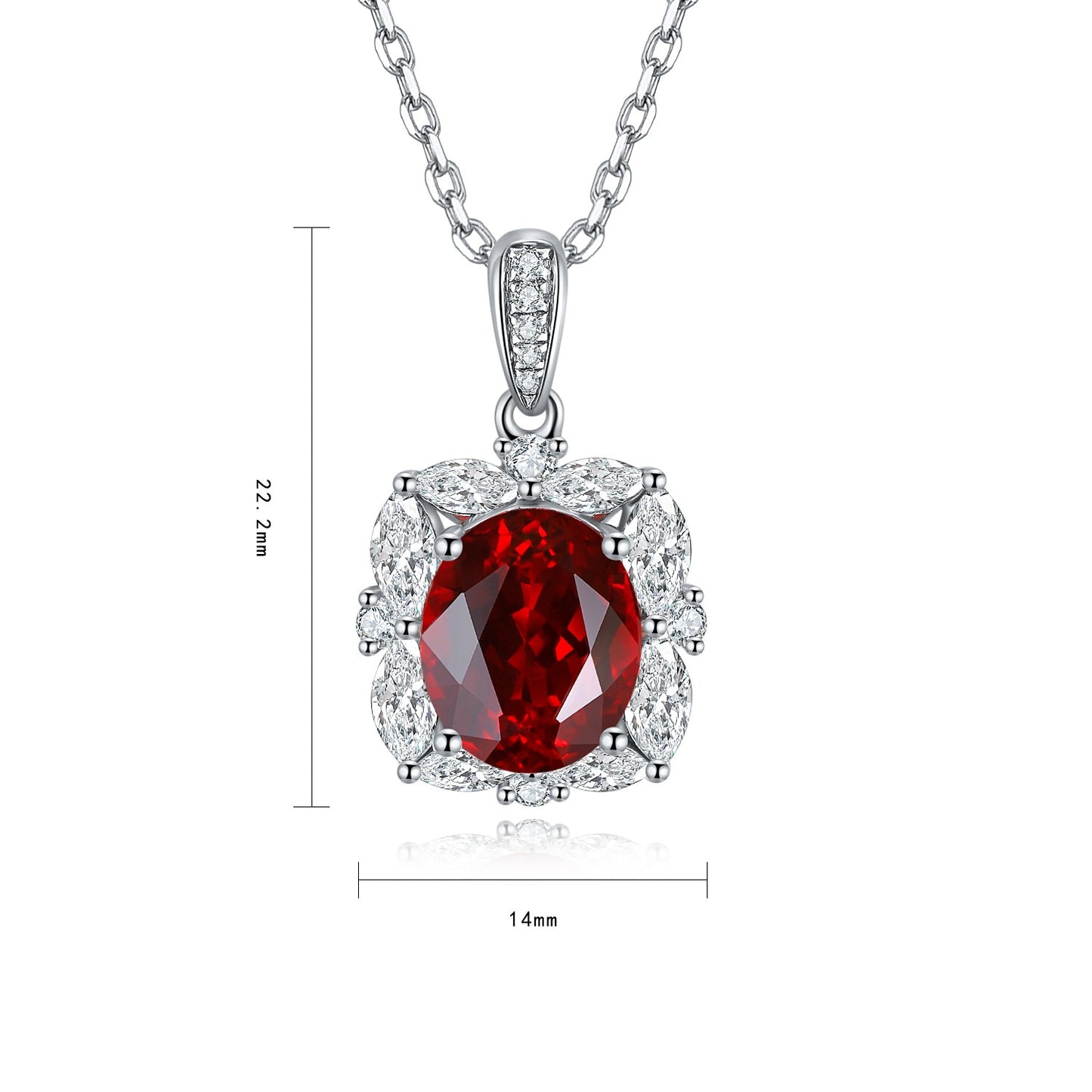Pirmiana New S925 Silver 3.63ct Lad Grown Ruby Necklace High Fine Jewelry for Women Party Gift