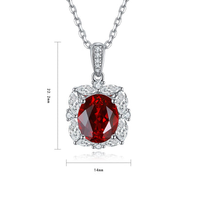 Pirmiana New S925 Silver 3.63ct Lad Grown Ruby Necklace High Fine Jewelry for Women Party Gift
