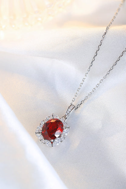 Pirmiana New S925 Silver 3.63ct Lad Grown Ruby Necklace High Fine Jewelry for Women Party Gift