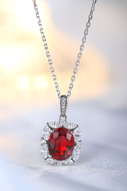 Pirmiana New S925 Silver 3.63ct Lad Grown Ruby Necklace High Fine Jewelry for Women Party Gift