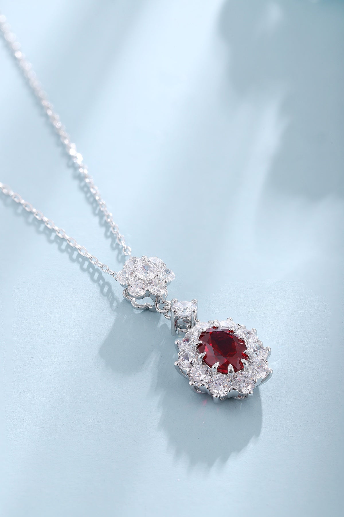 Pirmiana New S925 Silver 3.63ct Lad Grown Ruby Necklace High Fine Jewelry for Women Party Gift