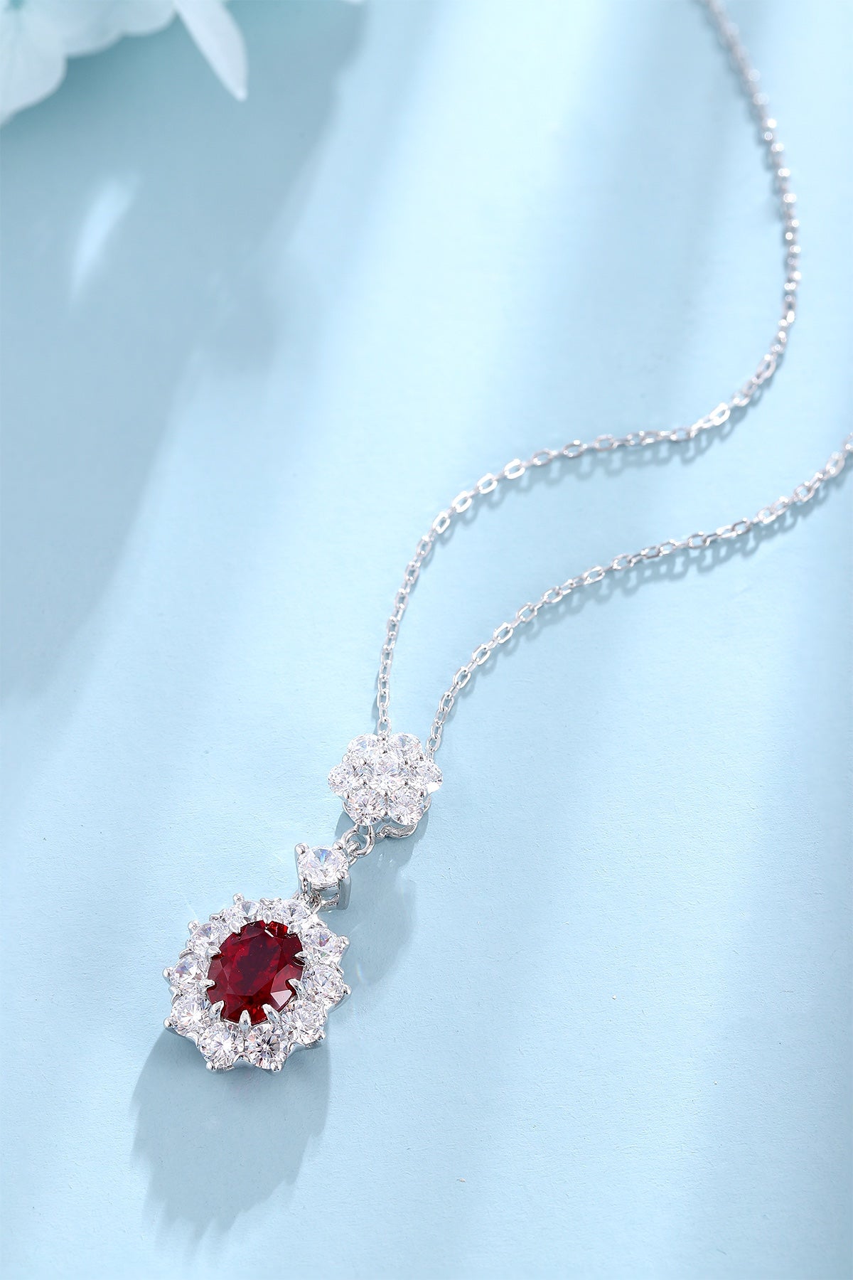 Pirmiana New S925 Silver 3.63ct Lad Grown Ruby Necklace High Fine Jewelry for Women Party Gift