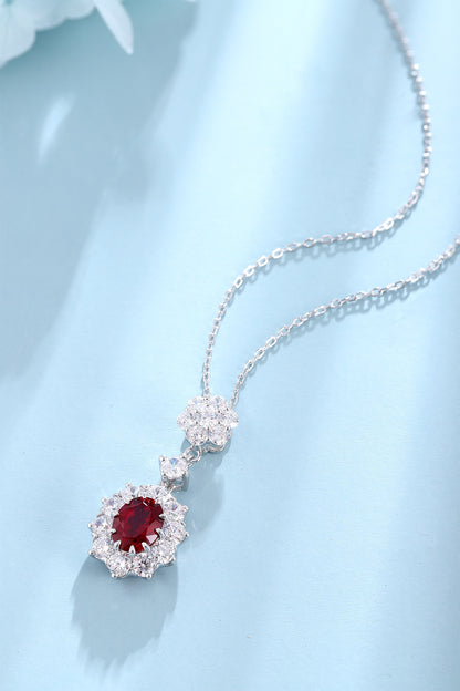 Pirmiana New S925 Silver 3.63ct Lad Grown Ruby Necklace High Fine Jewelry for Women Party Gift