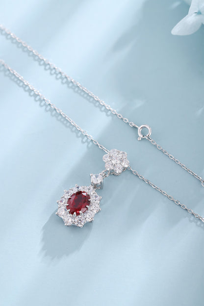 Pirmiana New S925 Silver 3.63ct Lad Grown Ruby Necklace High Fine Jewelry for Women Party Gift