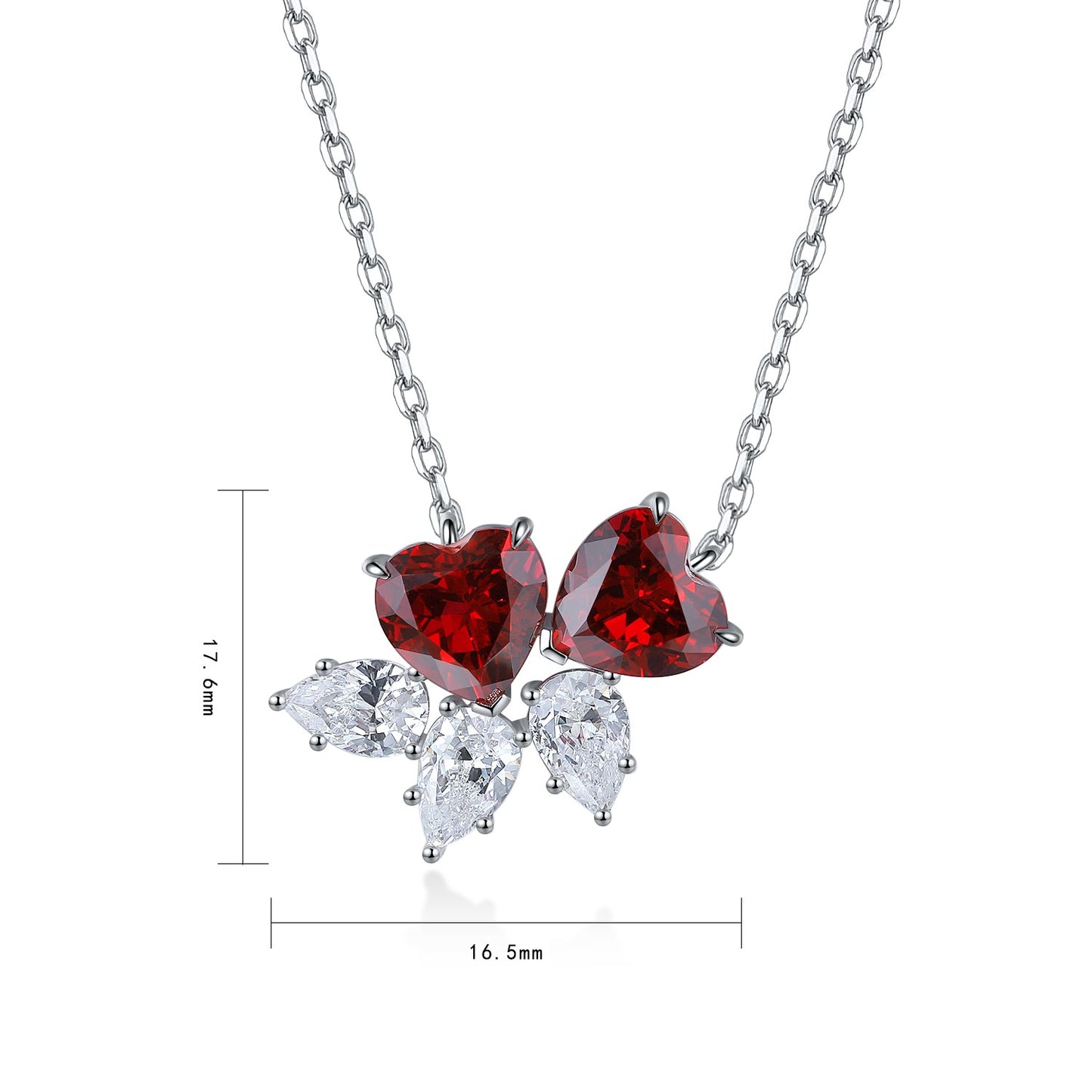Pirmiana New S925 Silver 3.528ct Lad Grown Ruby Necklace High Fine Jewelry for Women Party Gift