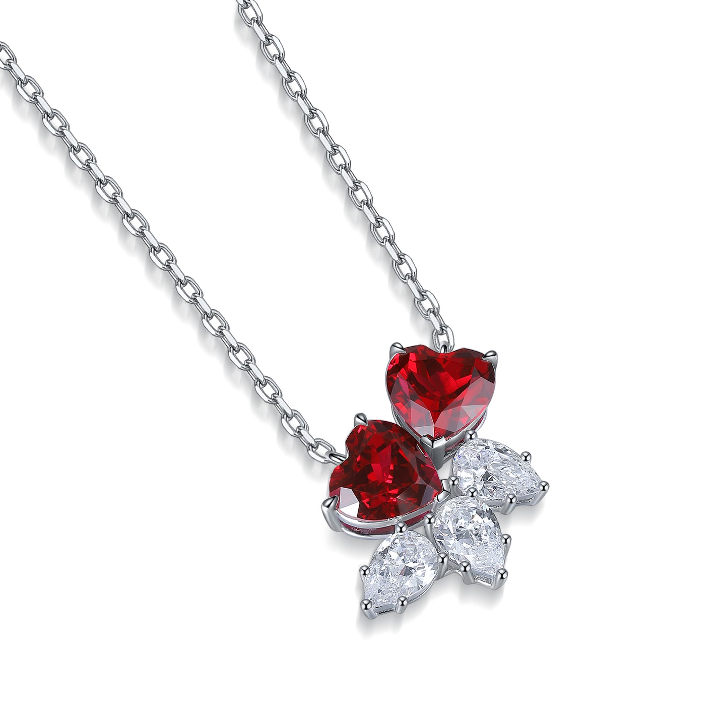 Pirmiana New S925 Silver 3.528ct Lad Grown Ruby Necklace High Fine Jewelry for Women Party Gift