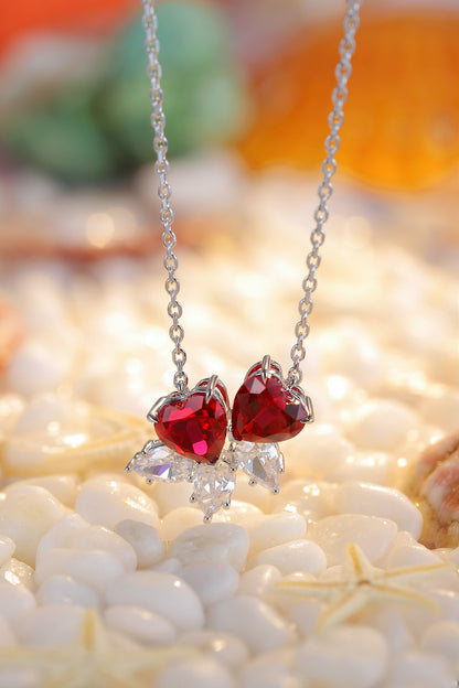 Pirmiana New S925 Silver 3.528ct Lad Grown Ruby Necklace High Fine Jewelry for Women Party Gift