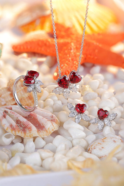 Pirmiana New S925 Silver 3.528ct Lad Grown Ruby Necklace High Fine Jewelry for Women Party Gift
