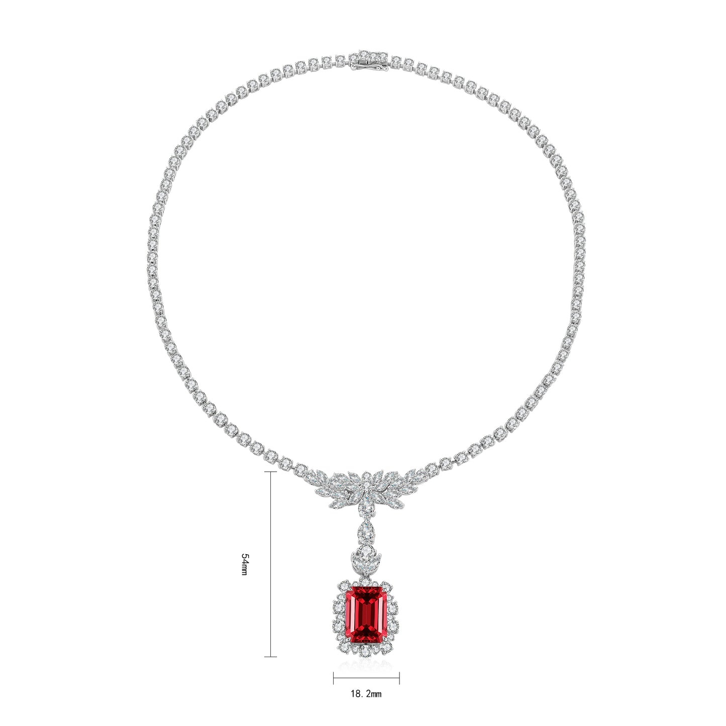 Pirmiana New S925 Silver 13.94ct Lad Grown Ruby Necklace High Fine Jewelry for Women Party Gift