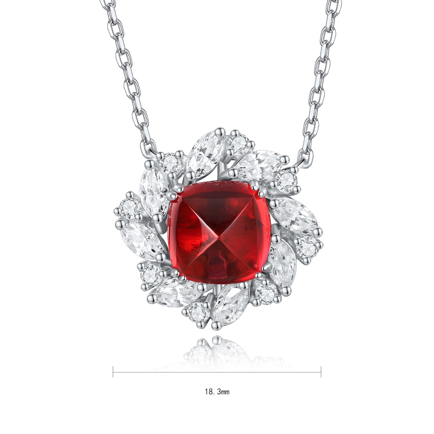 Pirmiana New S925 Silver 5.1ct Lad Grown Ruby Necklace High Fine Jewelry for Women Party Gift