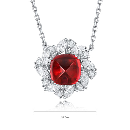 Pirmiana New S925 Silver 5.1ct Lad Grown Ruby Necklace High Fine Jewelry for Women Party Gift