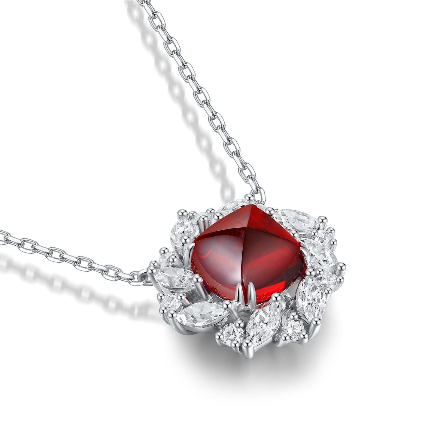 Pirmiana New S925 Silver 5.1ct Lad Grown Ruby Necklace High Fine Jewelry for Women Party Gift