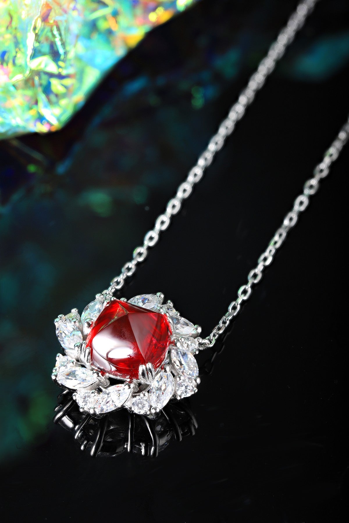 Pirmiana New S925 Silver 5.1ct Lad Grown Ruby Necklace High Fine Jewelry for Women Party Gift