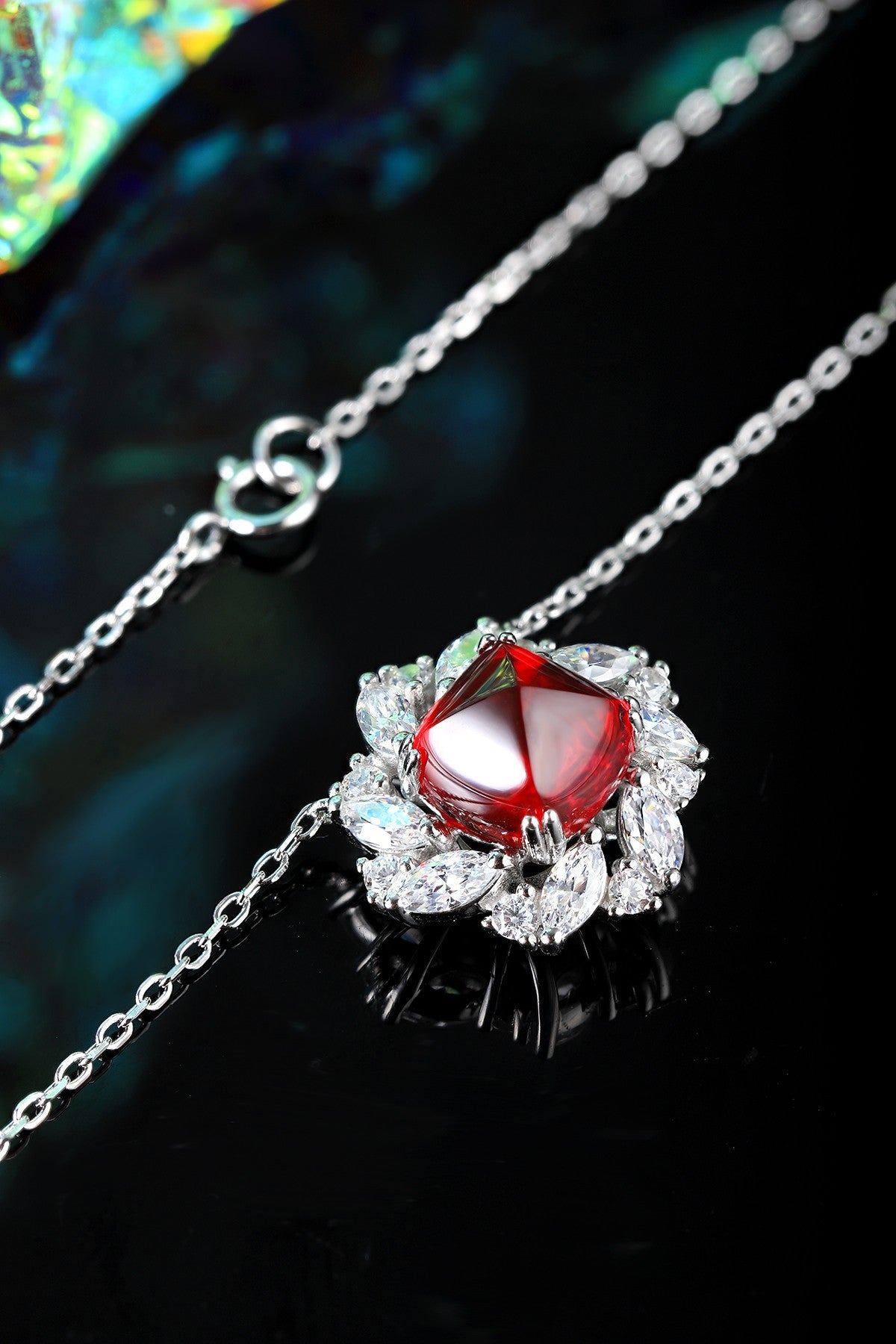 Pirmiana New S925 Silver 5.1ct Lad Grown Ruby Necklace High Fine Jewelry for Women Party Gift
