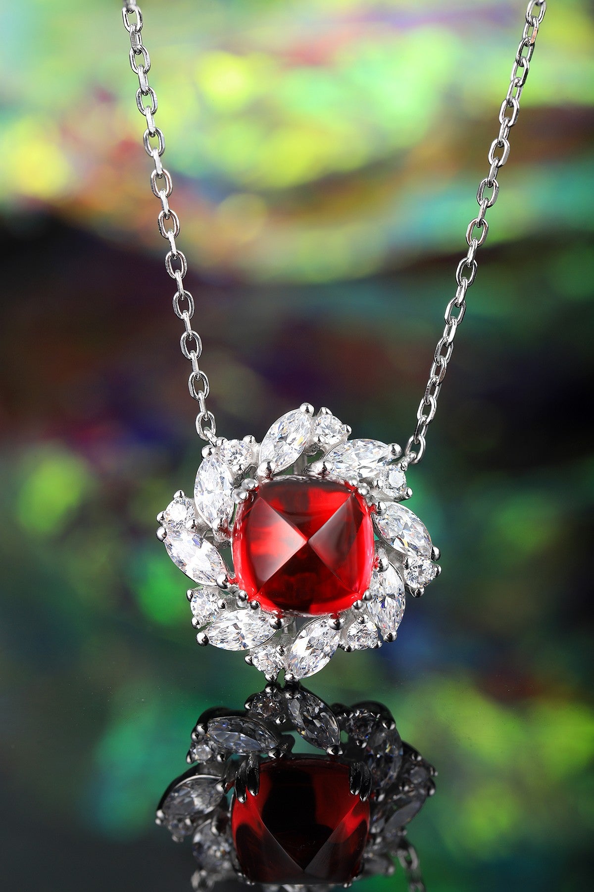 Pirmiana New S925 Silver 5.1ct Lad Grown Ruby Necklace High Fine Jewelry for Women Party Gift