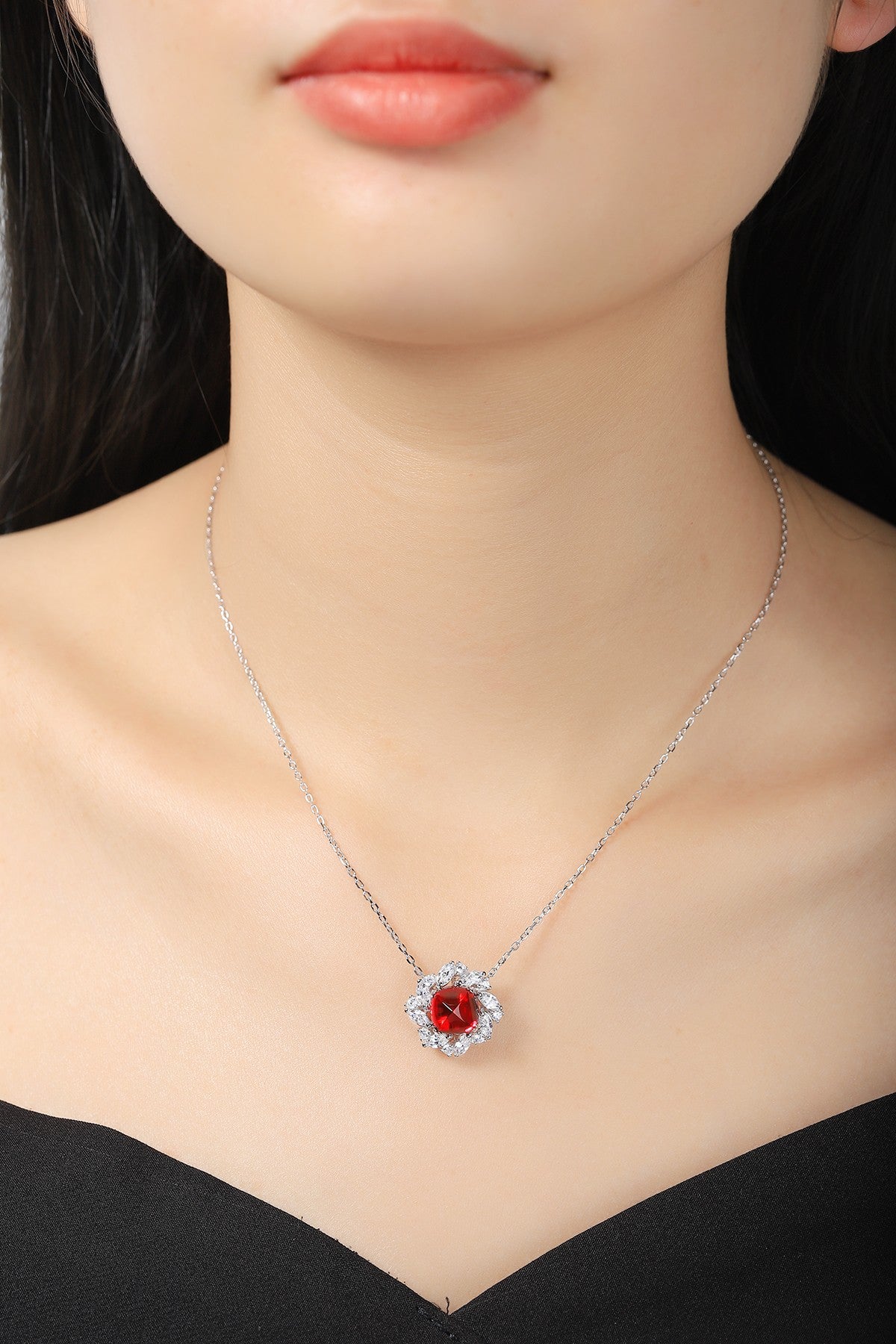 Pirmiana New S925 Silver 5.1ct Lad Grown Ruby Necklace High Fine Jewelry for Women Party Gift
