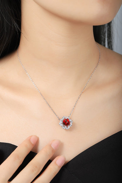 Pirmiana New S925 Silver 5.1ct Lad Grown Ruby Necklace High Fine Jewelry for Women Party Gift