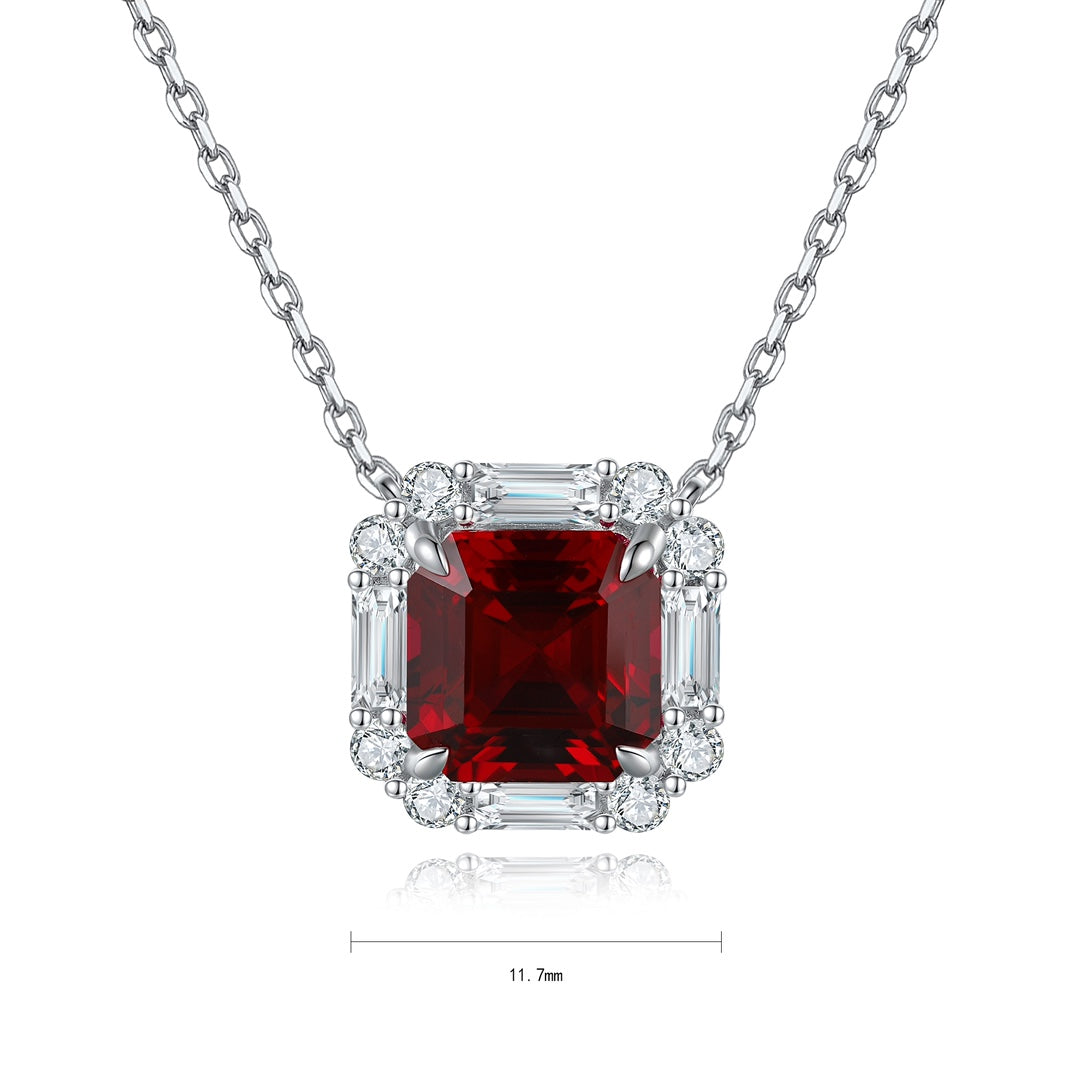 Pirmiana New S925 Silver 3.3ct Lad Grown Ruby Necklace High Fine Jewelry for Women Party Gift