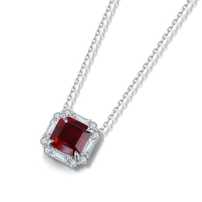 Pirmiana New S925 Silver 3.3ct Lad Grown Ruby Necklace High Fine Jewelry for Women Party Gift