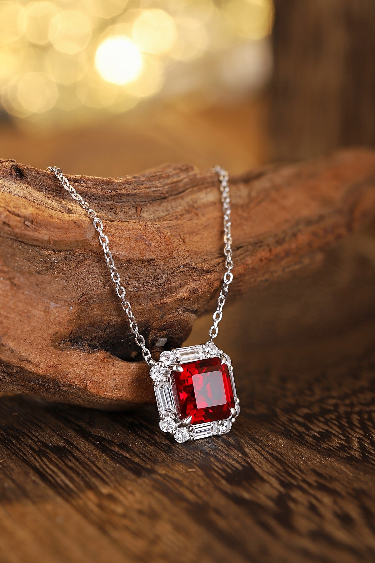 Pirmiana New S925 Silver 3.3ct Lad Grown Ruby Necklace High Fine Jewelry for Women Party Gift