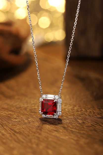 Pirmiana New S925 Silver 3.3ct Lad Grown Ruby Necklace High Fine Jewelry for Women Party Gift