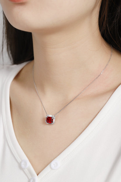 Pirmiana New S925 Silver 3.3ct Lad Grown Ruby Necklace High Fine Jewelry for Women Party Gift