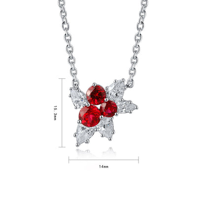 Pirmiana New S925 Silver 1.17ct Lad Grown Ruby Necklace High Fine Jewelry for Women Party Gift
