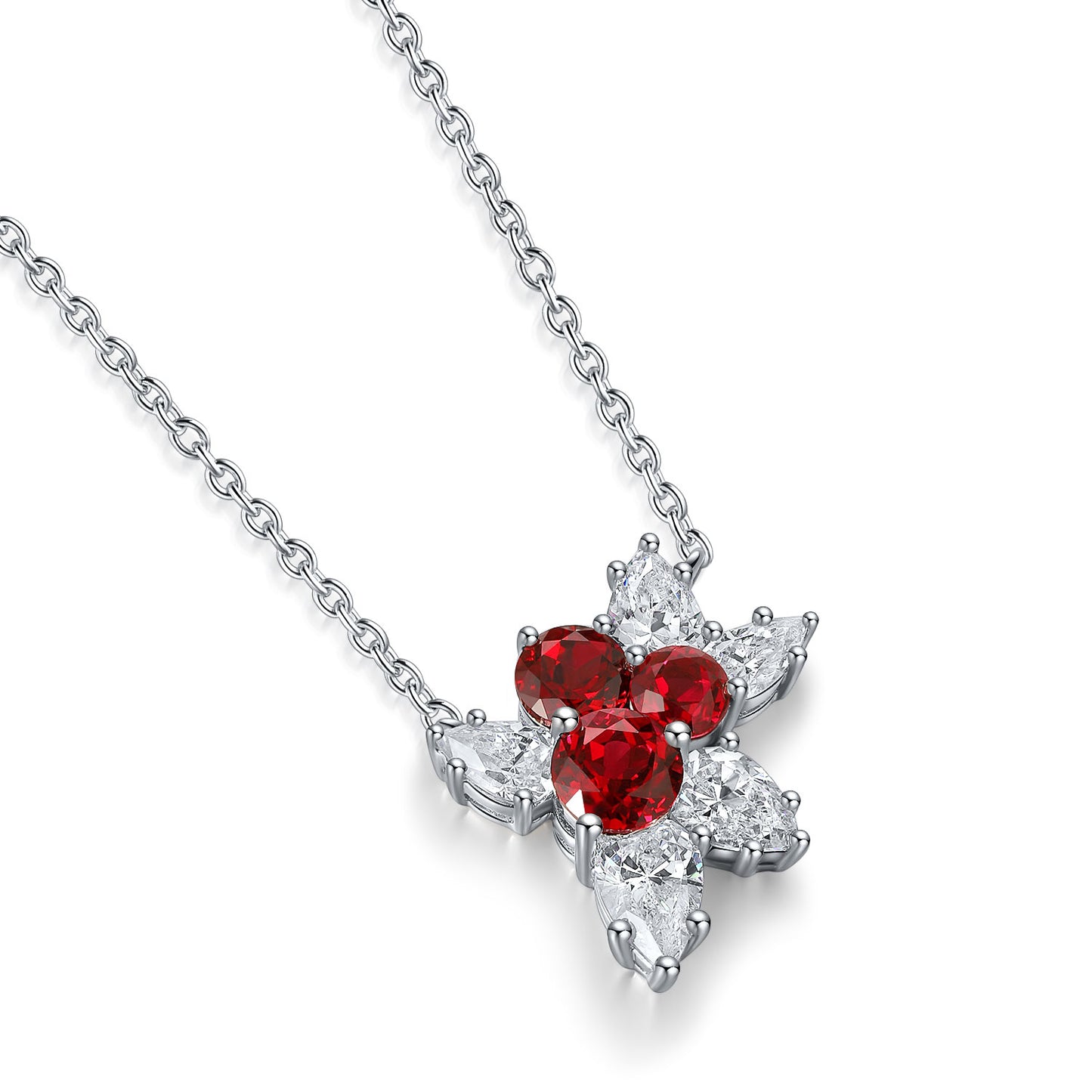 Pirmiana New S925 Silver 1.17ct Lad Grown Ruby Necklace High Fine Jewelry for Women Party Gift