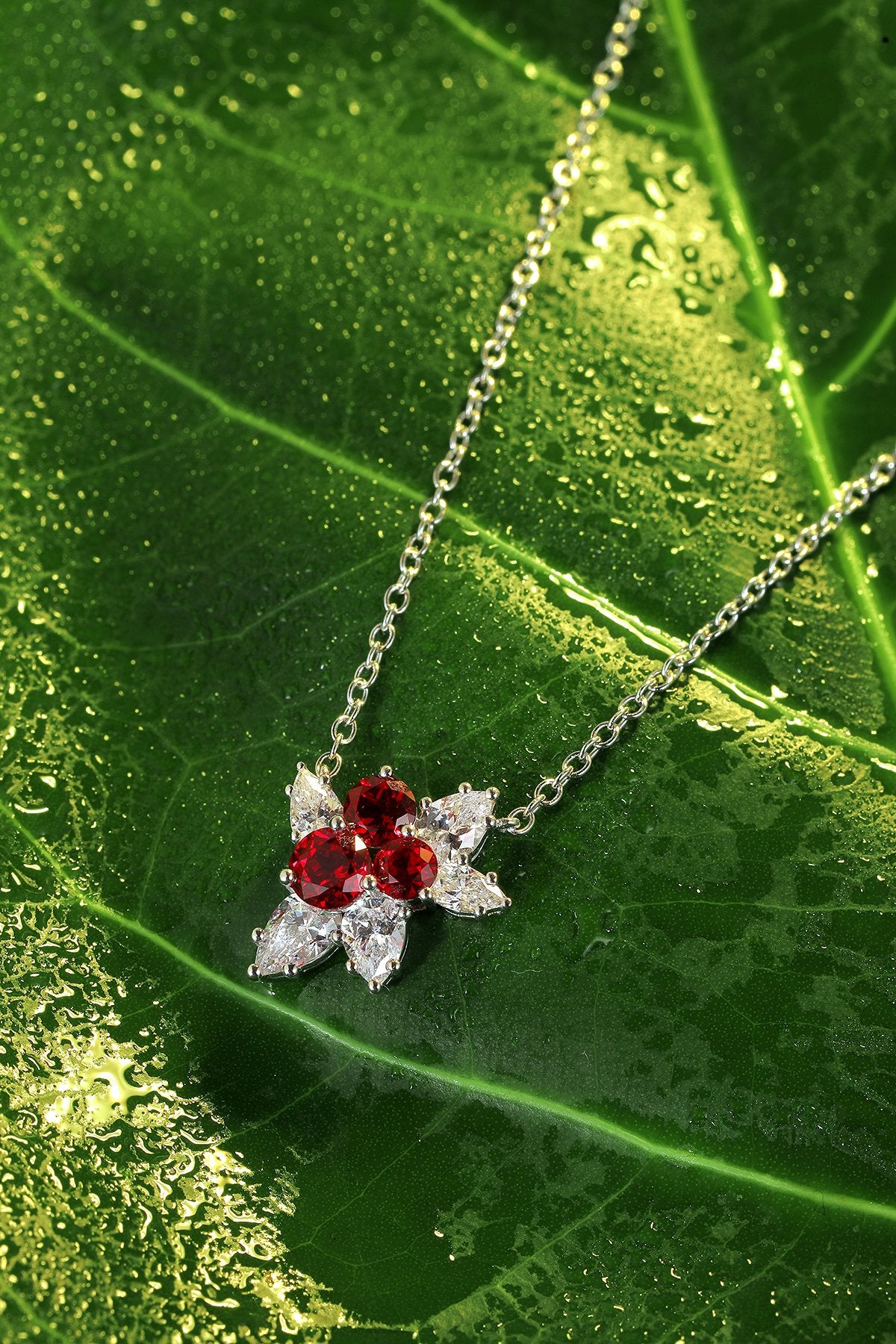 Pirmiana New S925 Silver 1.17ct Lad Grown Ruby Necklace High Fine Jewelry for Women Party Gift