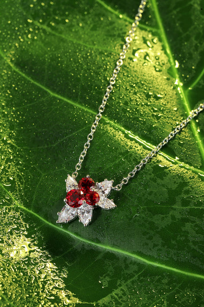 Pirmiana New S925 Silver 1.17ct Lad Grown Ruby Necklace High Fine Jewelry for Women Party Gift