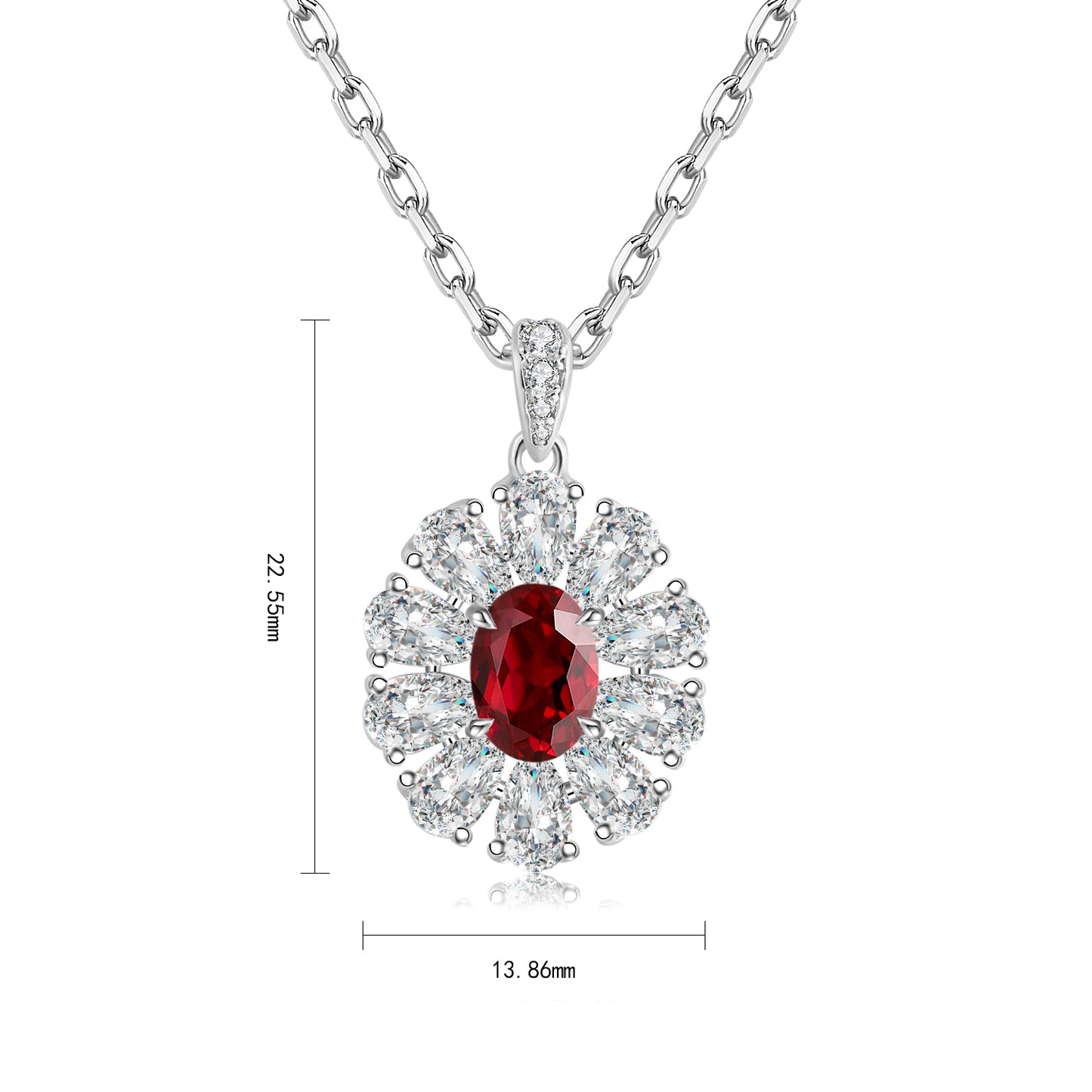 Pirmiana New S925 Silver 1.08ct Lad Grown Ruby Necklace High Fine Jewelry for Women Party Gift