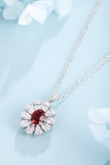 Pirmiana New S925 Silver 1.08ct Lad Grown Ruby Necklace High Fine Jewelry for Women Party Gift