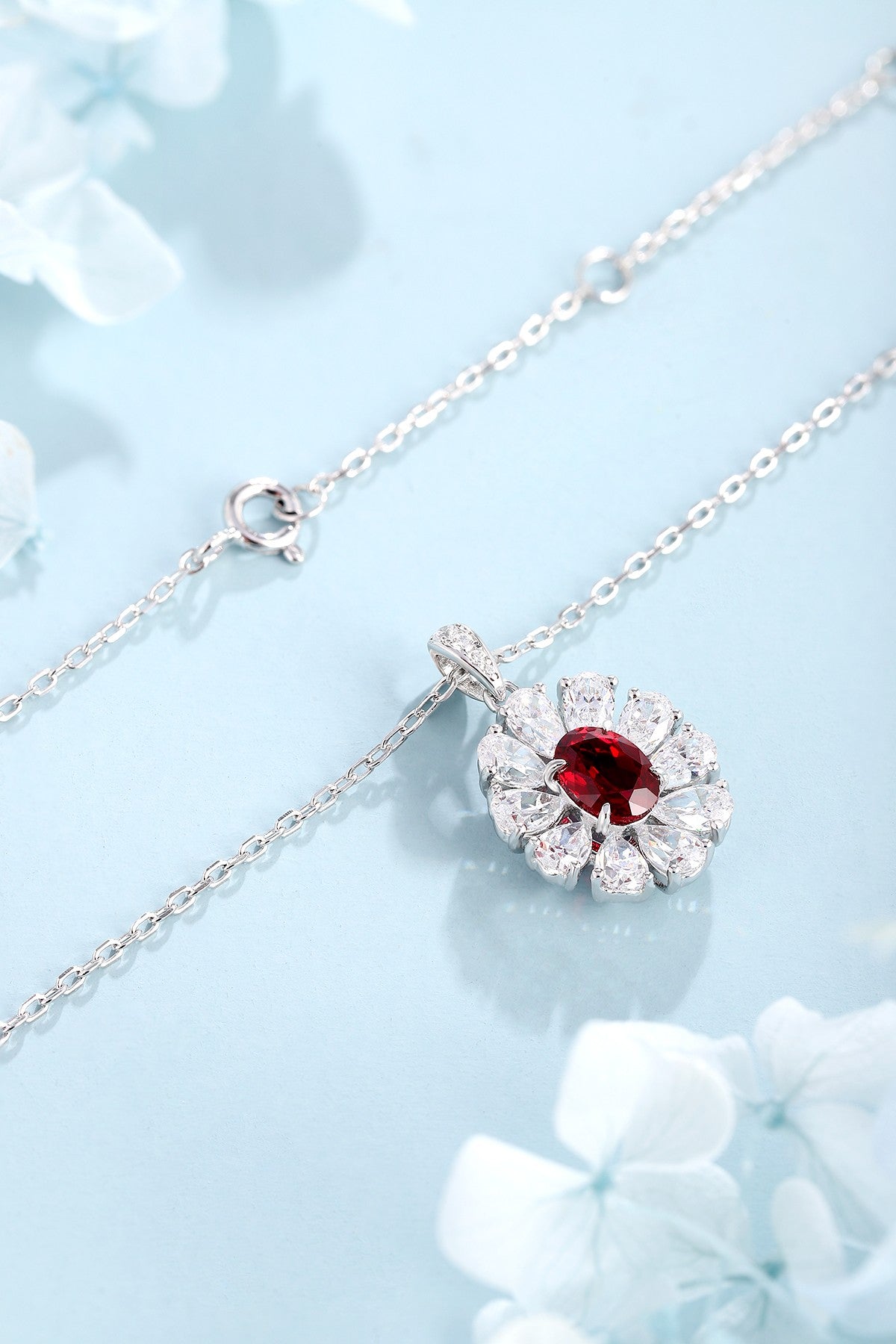 Pirmiana New S925 Silver 1.08ct Lad Grown Ruby Necklace High Fine Jewelry for Women Party Gift