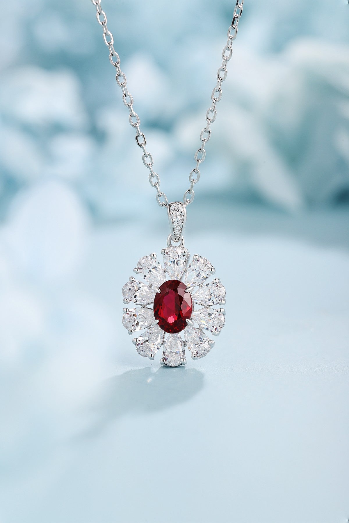 Pirmiana New S925 Silver 1.08ct Lad Grown Ruby Necklace High Fine Jewelry for Women Party Gift