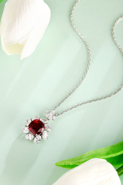 Pirmiana New S925 Silver 5.8ct Lad Grown Ruby Necklace High Fine Jewelry for Women Party Gift