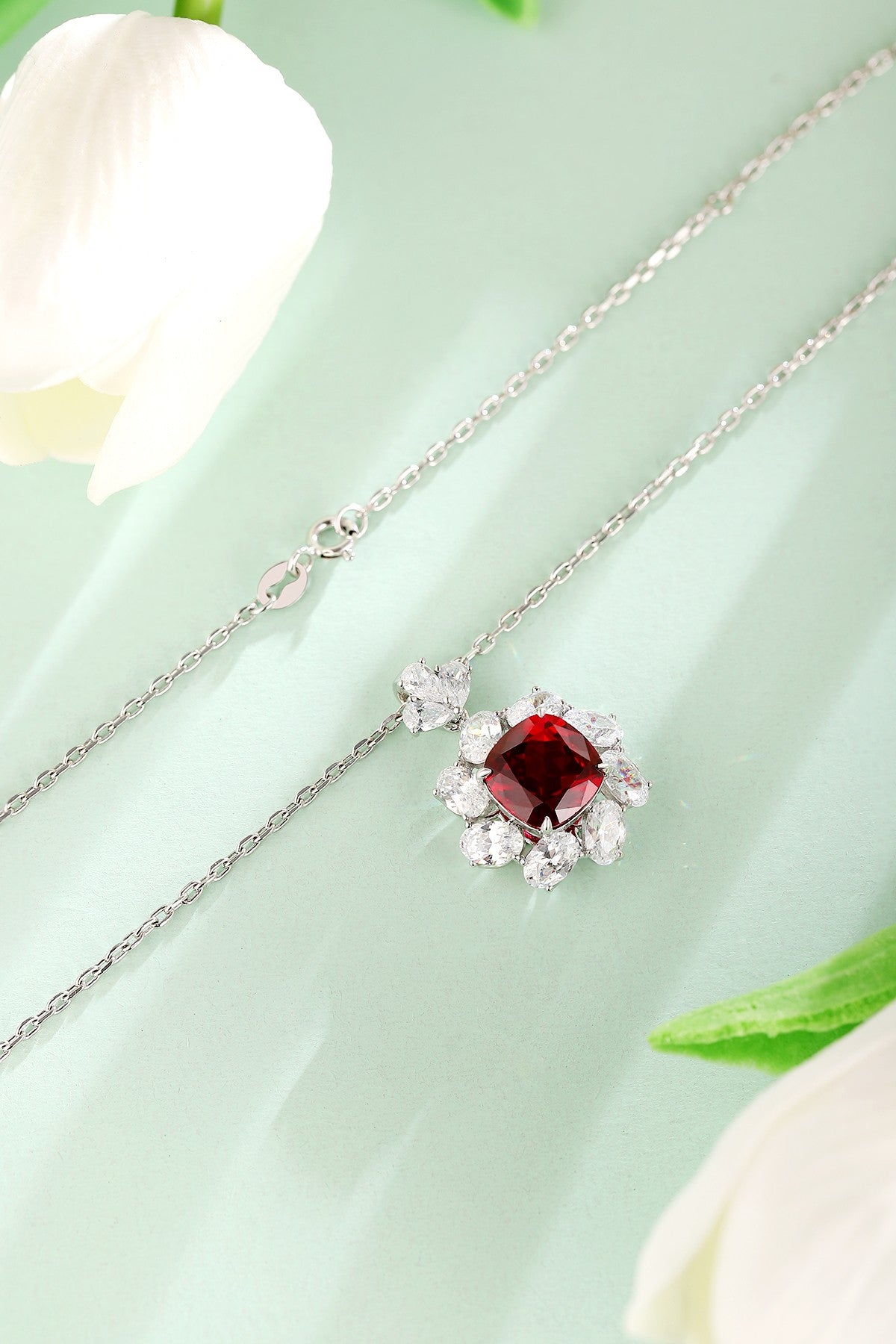 Pirmiana New S925 Silver 5.8ct Lad Grown Ruby Necklace High Fine Jewelry for Women Party Gift