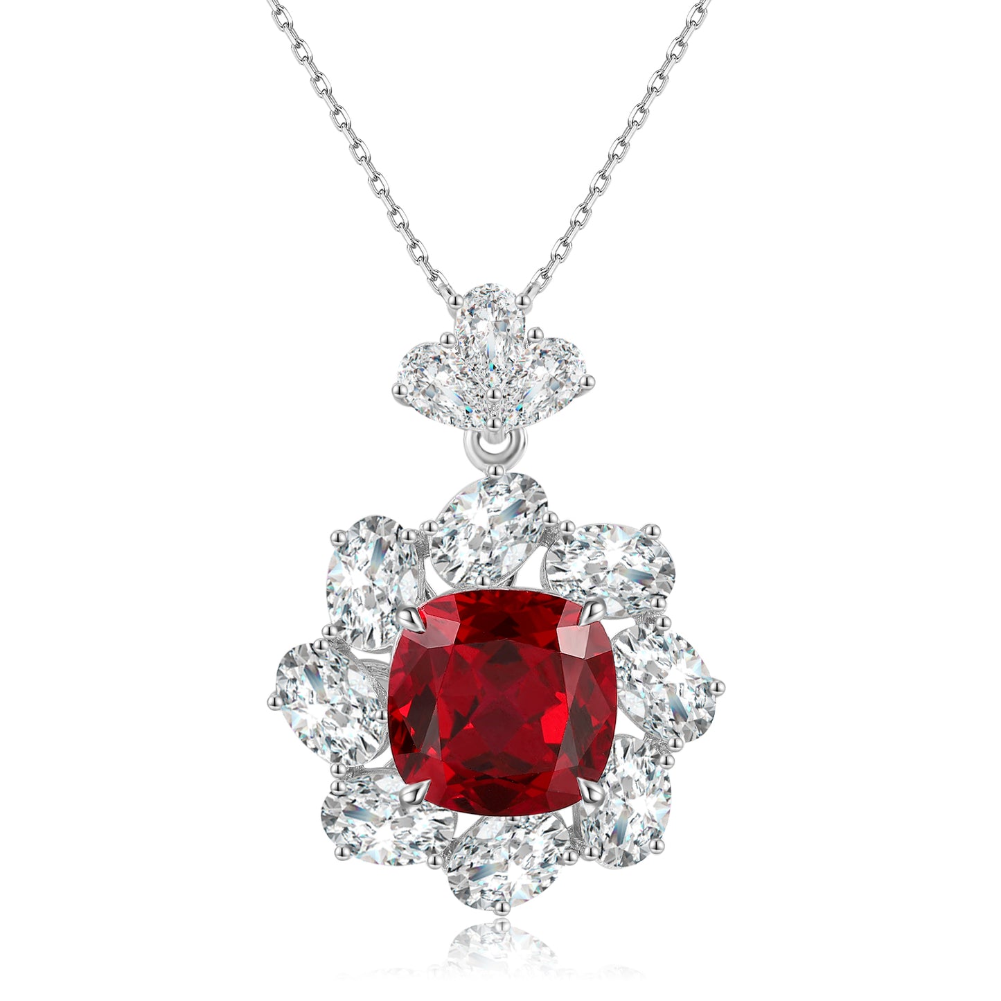 Pirmiana New S925 Silver 5.8ct Lad Grown Ruby Necklace High Fine Jewelry for Women Party Gift